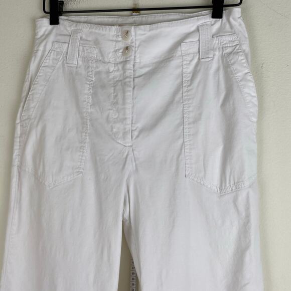 Maeve Naomi Wide Leg Pants Size 10 White Linen Magic Fabric Casual Anthropologie - Picture 6 of 13